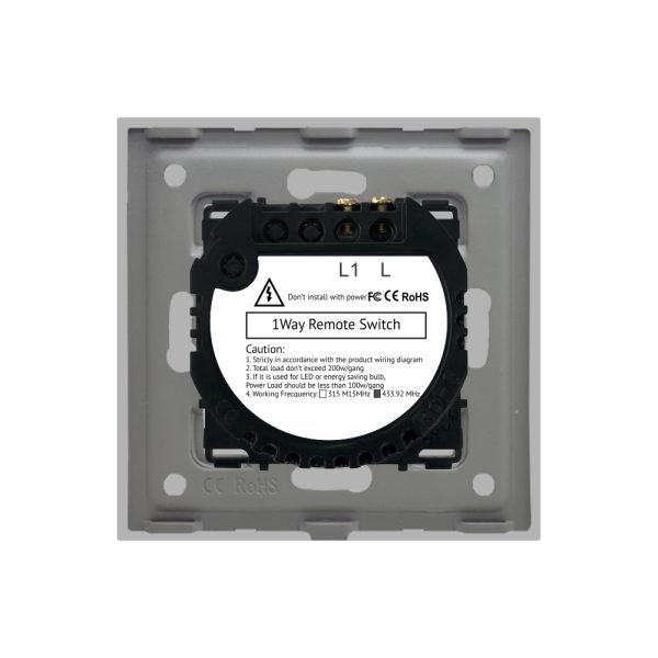 Intrerupator Simplu RF433 cu Touch din Sticla LUXION