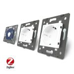Intrerupator LIVOLO simplu ZigBee cu touch si 2 prize din sticla ZigBee, Control de pe telefon