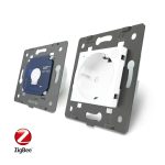 Intrerupator simplu ZigBee + priza simpla ZigBee, Livolo cu rama din sticla, Control de pe telefon