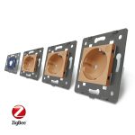 Intrerupator simplu ZigBee + Priza tripla LIVOLO ZigBee cu touch din sticla, Control de pe telefon