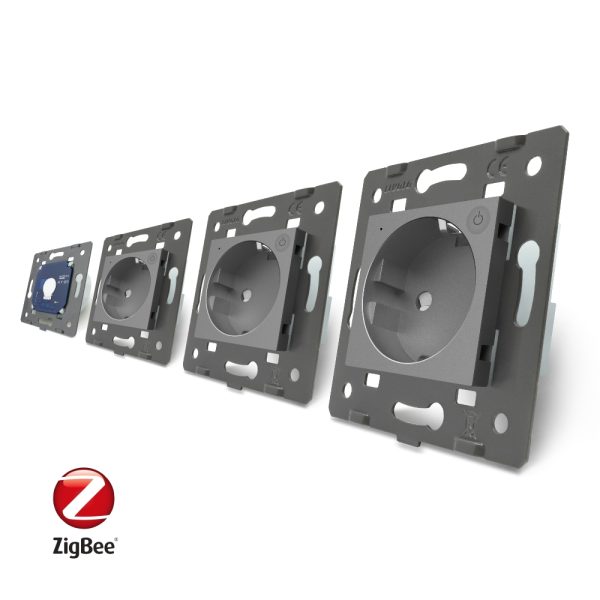 Intrerupator simplu ZigBee + Priza tripla LIVOLO ZigBee cu touch din sticla, Control de pe telefon