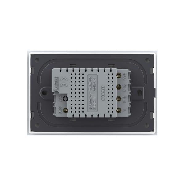 Intrerupator triplu cap scara / cruce cu touch Livolo din sticla, standard italian – Serie noua