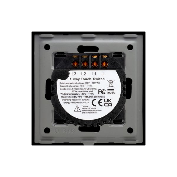 Intrerupator Triplu cu Touch din Sticla LUXION, 500W
