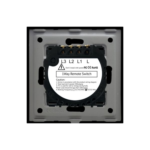 Intrerupator Triplu RF433 cu Touch din Sticla LUXION