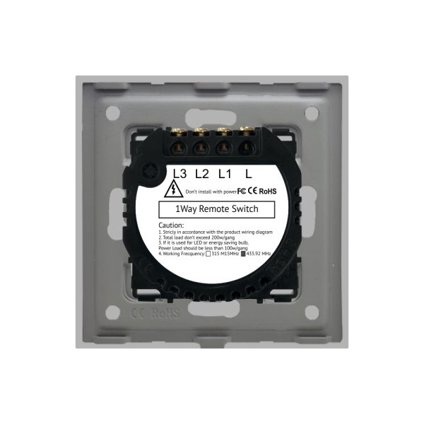 Intrerupator Triplu RF433 cu Touch din Sticla LUXION