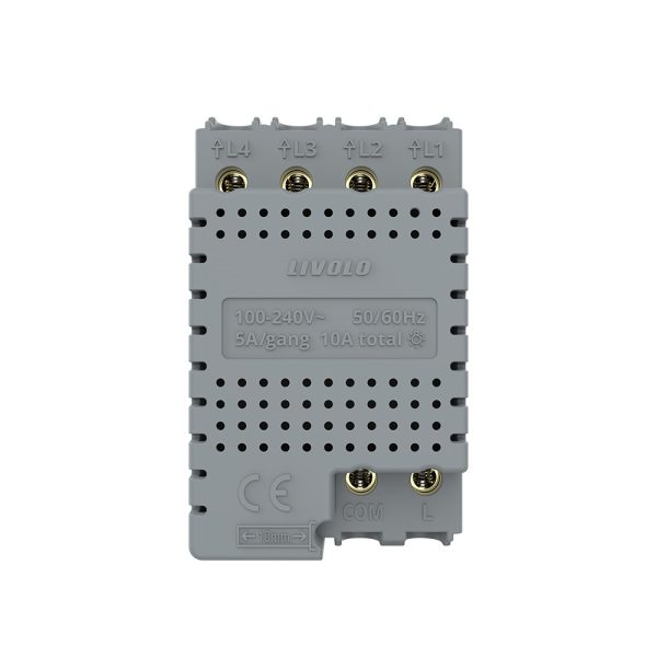 Modul intrerupator cvadruplu cap scara / cruce wireless cu touch Livolo, standard Italian