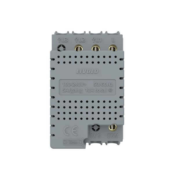 Modul intrerupator dublu cap scara / cruce wireless cu touch Livolo, standard Italian