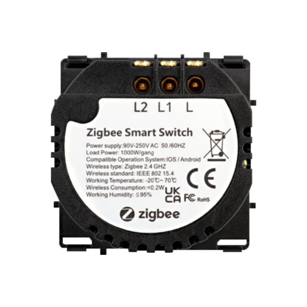 Modul Intrerupator Dublu, Protocol ZigBee cu Touch LUXION