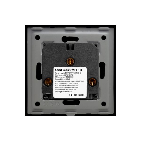Priza Simpla Wi-Fi LUXION cu Rama din Sticla, RF433