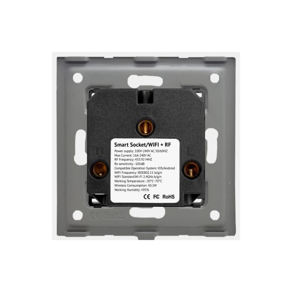 Priza Simpla Wi-Fi LUXION cu Rama din Sticla, RF433