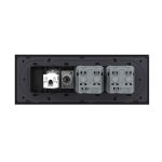 Priza Tripla cu Blank Livolo cu Rama din Sticla 2 Prize Schuko+TV/internet, Standard Italian – Serie Noua