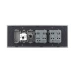 Priza Tripla cu Blank Livolo cu Rama din Sticla 2 Prize Schuko+TV/internet, Standard Italian – Serie Noua