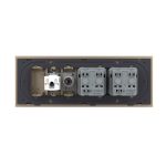 Priza Tripla cu Blank Livolo cu Rama din Sticla 2 Prize Schuko+TV/internet, Standard Italian – Serie Noua
