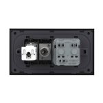 Priza Dubla Livolo cu Rama din Sticla 1 Priza Schuko+TV/internet, Standard Italian – Serie Noua