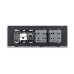 Priza Tripla cu Blank Livolo cu Rama din Sticla 2 Prize Schuko+TV/internet, Standard Italian – Serie Noua