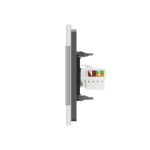 Priza dubla Livolo cu rama din sticla 1 priza Schuko+TV/internet