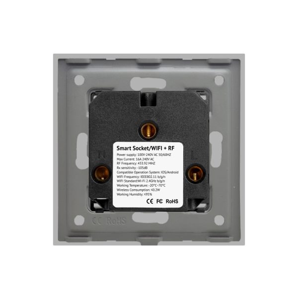 Priza Simpla Wi-Fi LUXION cu Rama din Sticla, RF433