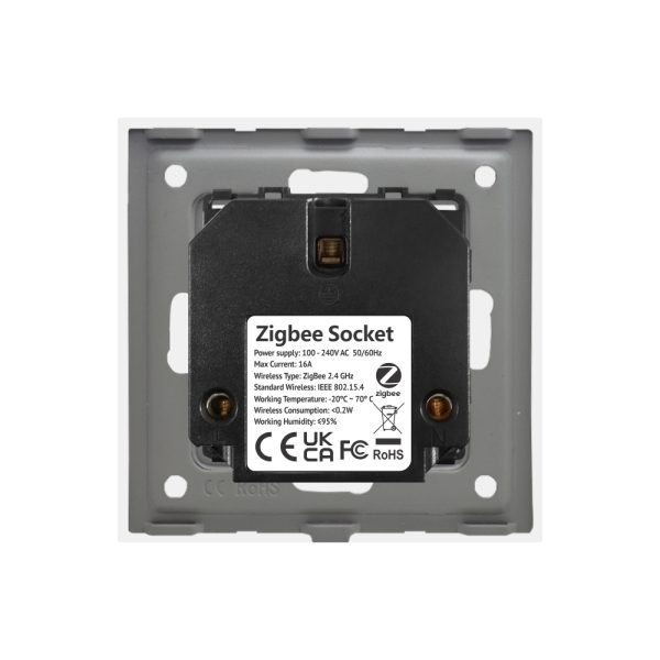 Priza inteligenta pentru perete LUXION Zigbee cu rama din sticla