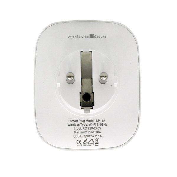 Priza inteligenta Gosund SP112, Wi-Fi, 3600W, 2 x USB, Control aplicatie, Programare, Monitorizare consum