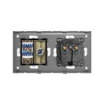 Priza Schuko + TV + Internet cu Rama Din Sticla LUXION