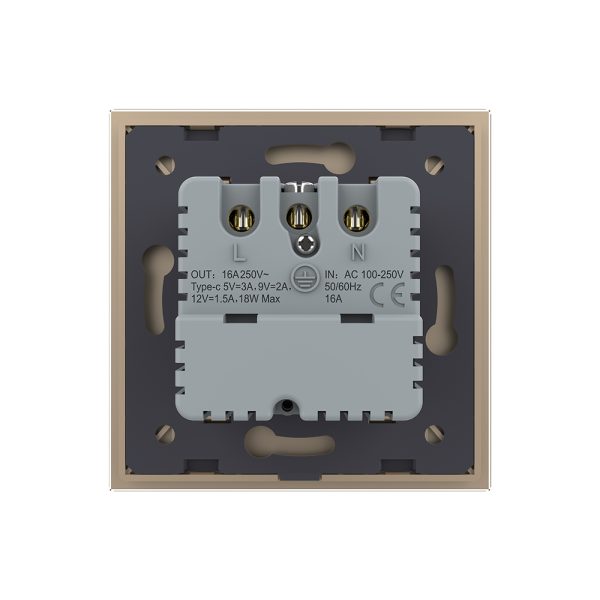 Priza Schuko + USB-C LIVOLO, Standard German – Serie Noua
