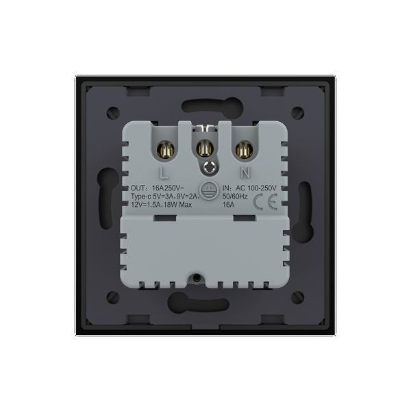 Priza Schuko + USB-C LIVOLO, Standard German – Serie Noua