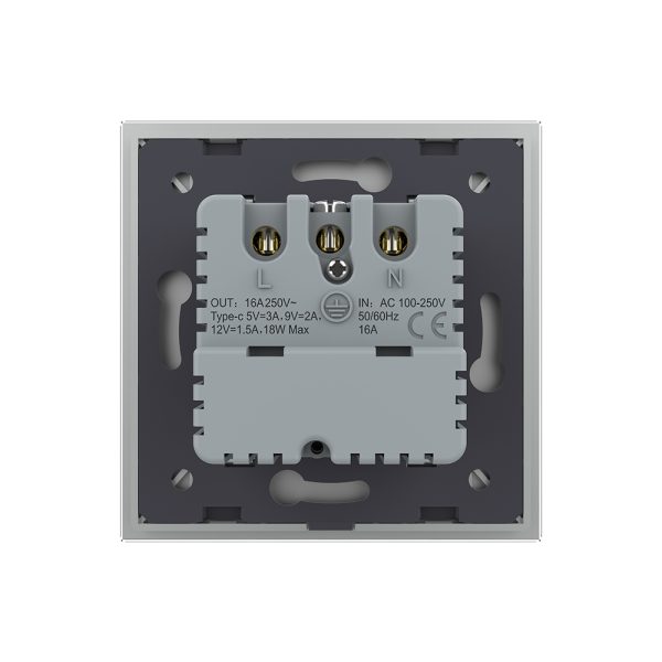 Priza Schuko + USB-C LIVOLO, Standard German – Serie Noua