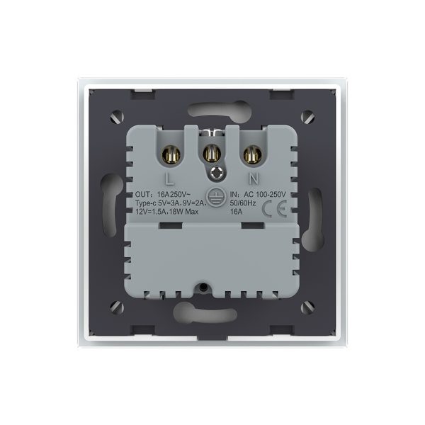 Priza Schuko + USB-C LIVOLO, Standard German – Serie Noua