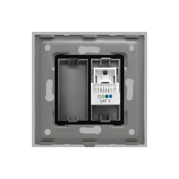 Priza Telefon + Blank cu Rama din Sticla LUXION