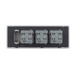 Priza tripla cu blank Livolo cu rama din sticla 6/7 module – standard Italian