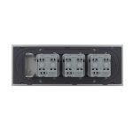 Priza tripla cu blank Livolo cu rama din sticla 6/7 module – standard Italian