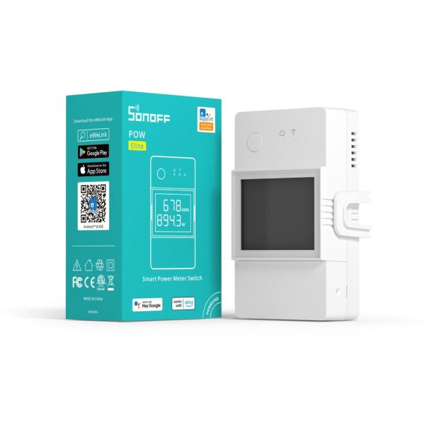 Releu inteligent Wi-Fi Sonoff POW Elite R3, Monitorizare, Control aplicatie, 16A