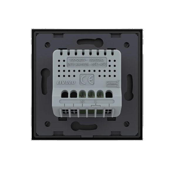 Senzor de Temperatura si Umiditate Livolo cu Rama din Sticla, Protocol Zigbee