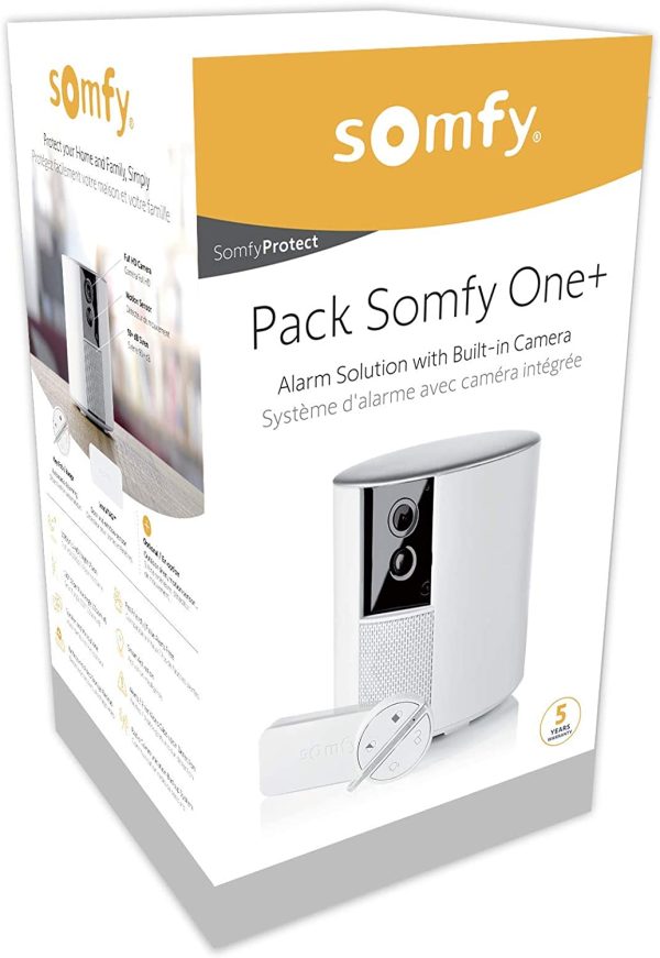 Camera de supraveghere Somfy One+, Full HD, Alarma si Sirena, WiFi, Bluetooth 4.0, Detector de miscare ( Badge si IntelliTag incluse )