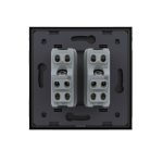 Priza dubla module inguste Livolo cu rama din sticla – standard german