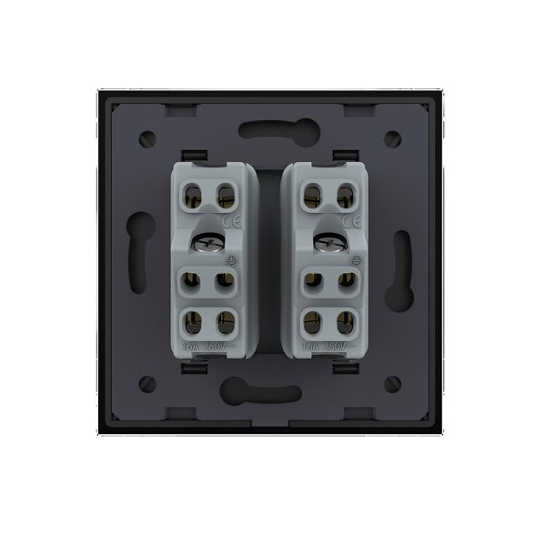 Priza dubla module inguste Livolo cu rama din sticla – standard german