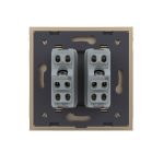 Priza dubla module inguste Livolo cu rama din sticla – standard german