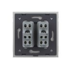 Priza dubla module inguste Livolo cu rama din sticla – standard german