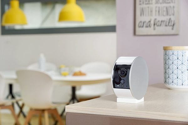 Camera Video HD de interior Somfy Protect, Vedere pe timp de noapte, Zoom de 8x, Compatibil cu TaHoma, Amazon Alexa, IFTTT si Works With Nest