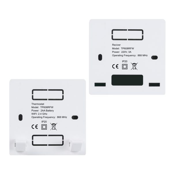 Termostat Wi-Fi Luxion TP608RFW cu receiver pentru centrala termica pe gaz sau electrica, Smart, Programari, Control aplicatie