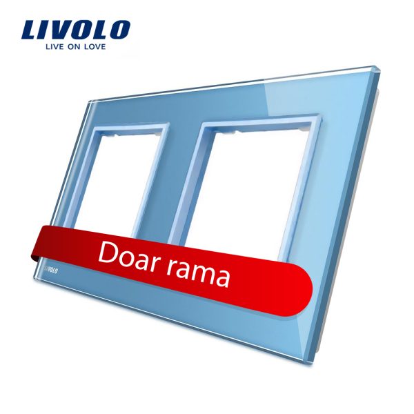 Rama priza dubla Livolo din sticla