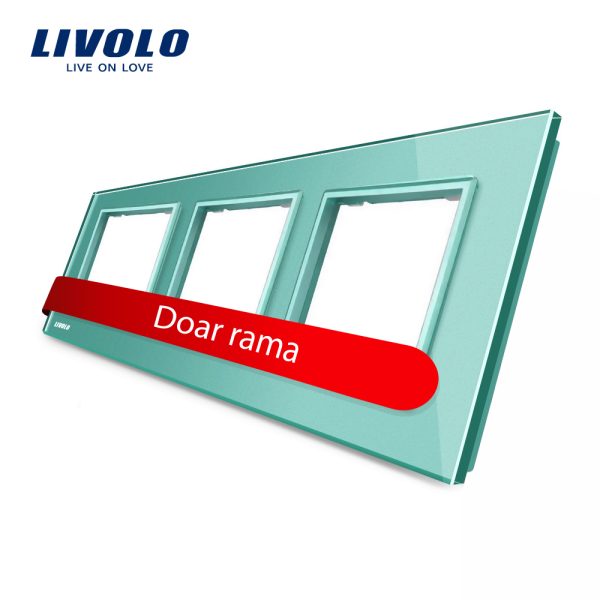 Rama priza tripla Livolo din sticla