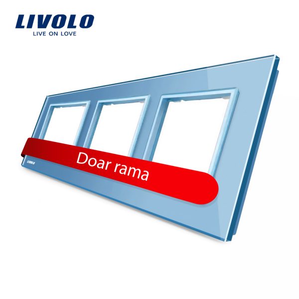 Rama priza tripla Livolo din sticla