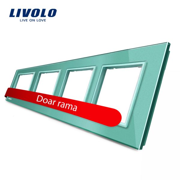 Rama priza cvadrupla Livolo din sticla