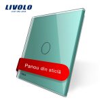 Panou intrerupator simplu cu touch Livolo din sticla
