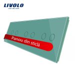Panou intrerupator dublu+dublu+dublu cu touch Livolo din sticla