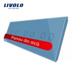 Panou intrerupator dublu+dublu+dublu cu touch Livolo din sticla