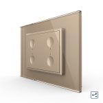 Intrerupator cvadruplu cap scara / cap cruce cu touch Livolo cu rama din sticla, standard Italian – Serie noua