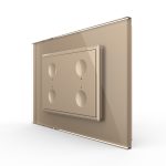 Intrerupator cvadruplu cu touch Livolo cu rama din sticla, standard Italian – Serie noua