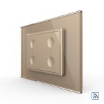 Intrerupator cvadruplu wireless cu touch Livolo cu rama din sticla, standard Italian – Serie noua